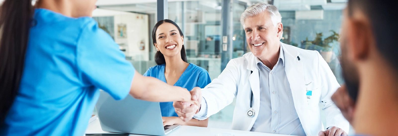 Healthcare team interviewing